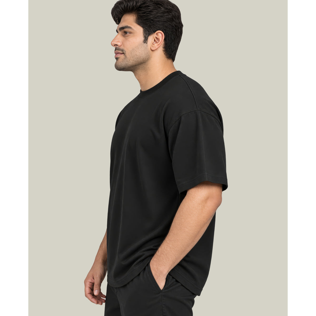 HOUSE OF RYVEN Men's 240 GSM Oversized Solid Half Sleeve Cotton T-Shirt | Relaxed Fit | Breathable Casual Wear | Available in Plus Sizes