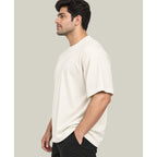HOUSE OF RYVEN Men's 240 GSM Oversized Solid Half Sleeve Cotton T-Shirt | Relaxed Fit | Breathable Casual Wear | Available in Plus Sizes