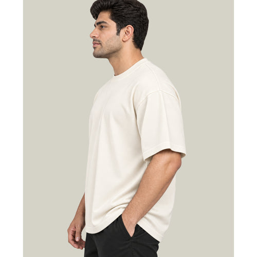 HOUSE OF RYVEN Men's 240 GSM Oversized Solid Half Sleeve Cotton T-Shirt | Relaxed Fit | Breathable Casual Wear | Available in Plus Sizes